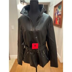 Kenneth Cole Faux Leather Jacket (Size M) Color Black